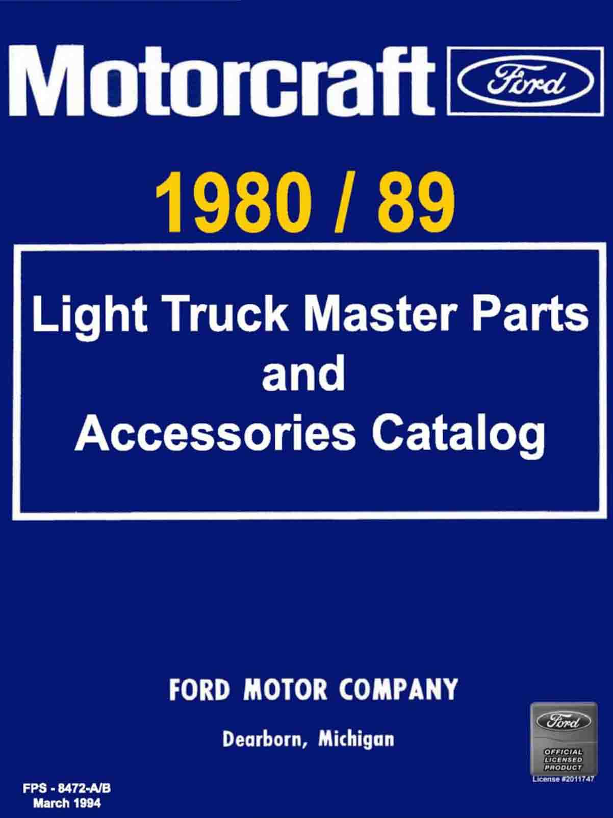 1989 ford f150 parts catalog