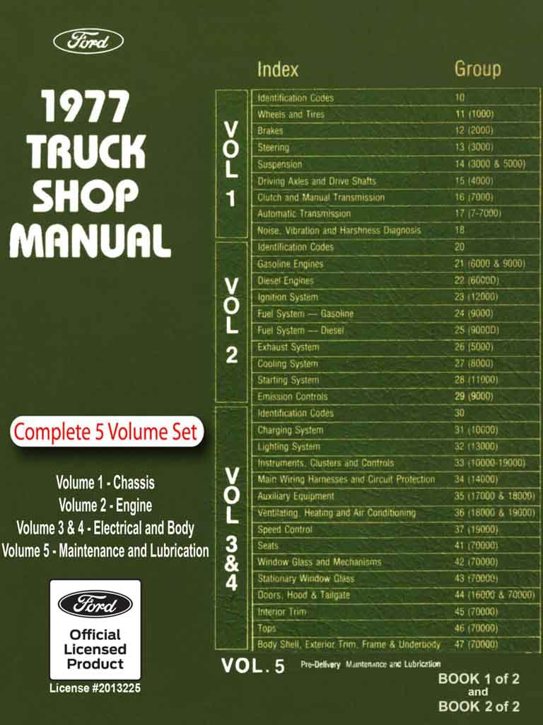 1977 ford truck shop manual pdf