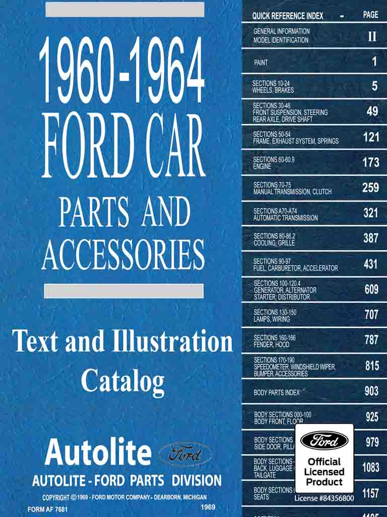 1960-1964 Ford Car Parts and Accessories Catalog PDF (AF 7681 & AF 7682)